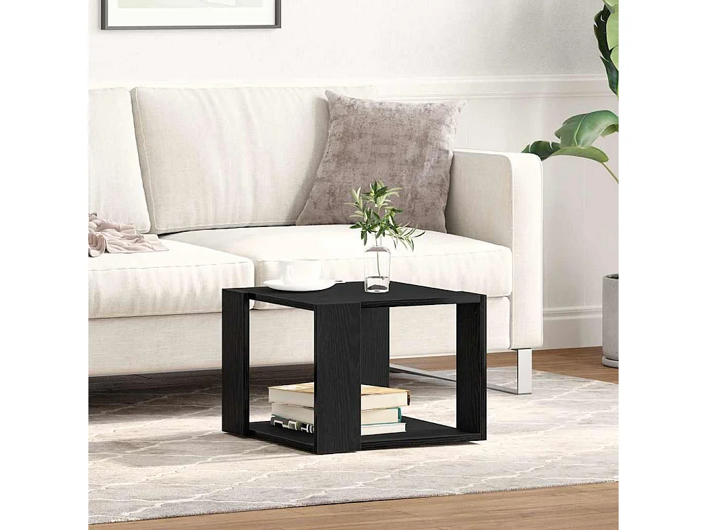 Couchtisch-Wohnzimmertisch-Beistelltische Schwarz Eichen-Optik 40x40x30 cm Holzwerkstoff SHL14138
