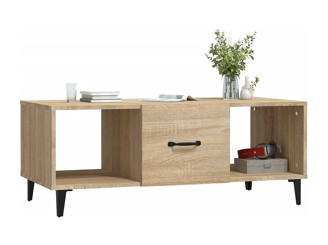Mesa de centro | Mesa auxiliar madera contrachapada blanco 100x50x45 cm SHL4764