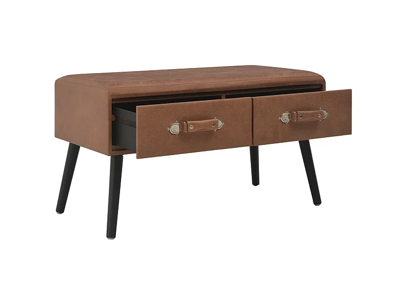 Table basse salon-Table d'appoint Marron foncé 80x40x46 cm Similicuir SHL65409