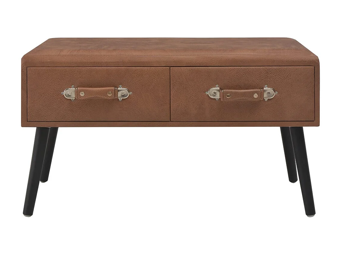 Table basse salon-Table d'appoint Marron foncé 80x40x46 cm Similicuir SHL65409