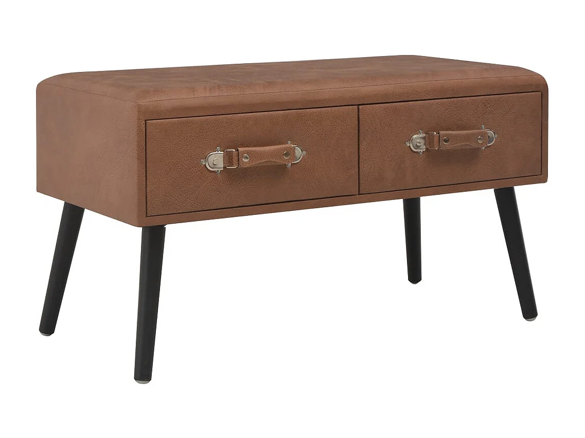 Table basse salon-Table d'appoint Marron foncé 80x40x46 cm Similicuir SHL65409