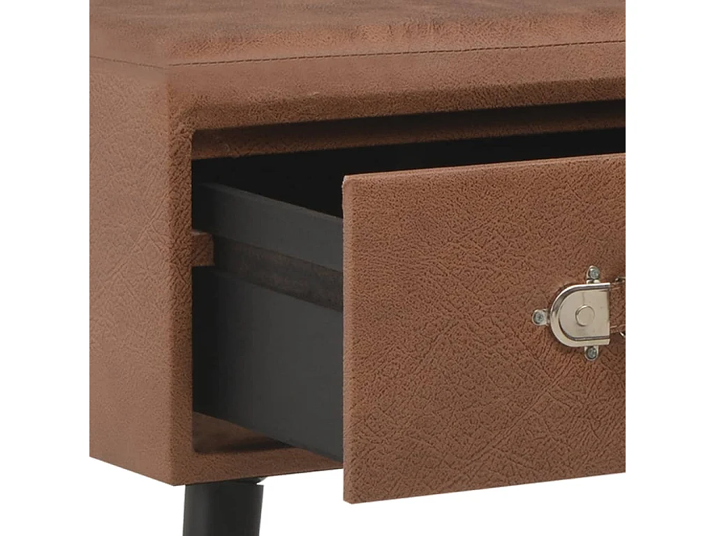 Table basse salon-Table d'appoint Marron foncé 80x40x46 cm Similicuir SHL65409