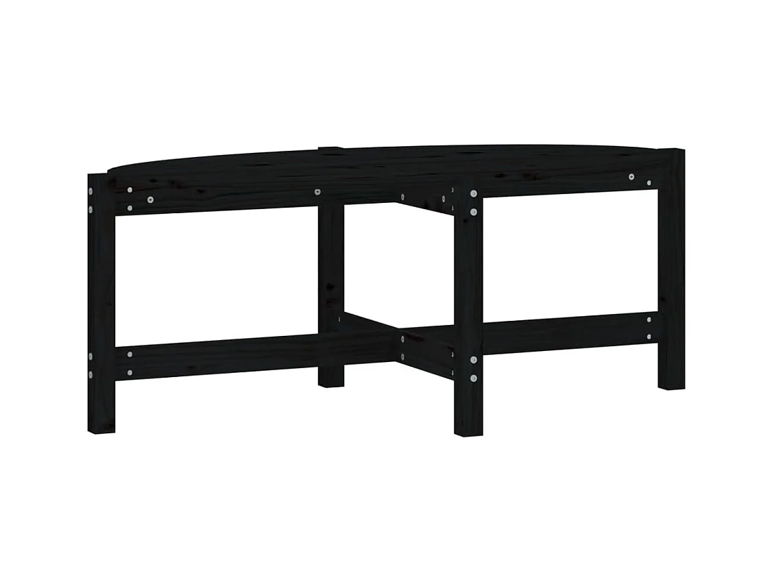Table basse salon-Table d'appoint Noir 118x63x45 cm Bois massif de pin SHL99453