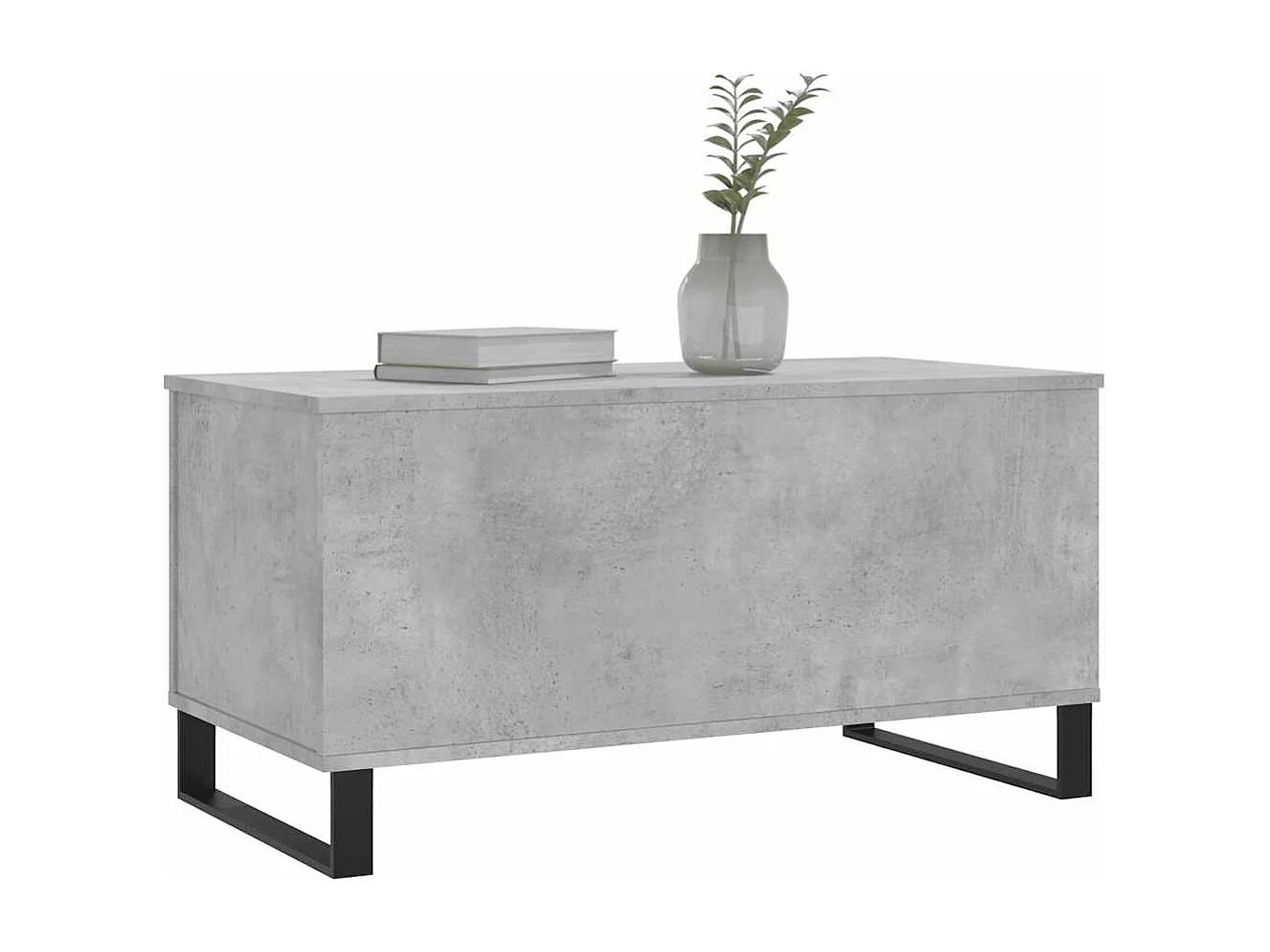 Mesa de centro | Mesa auxiliar superficie de vidrio acero negro 98,5x50x45 cm SHL3300