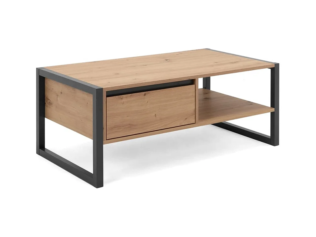 Table basse salon Design élégant Denver 55 Chêne artisanal et gris anthracite SHL24938