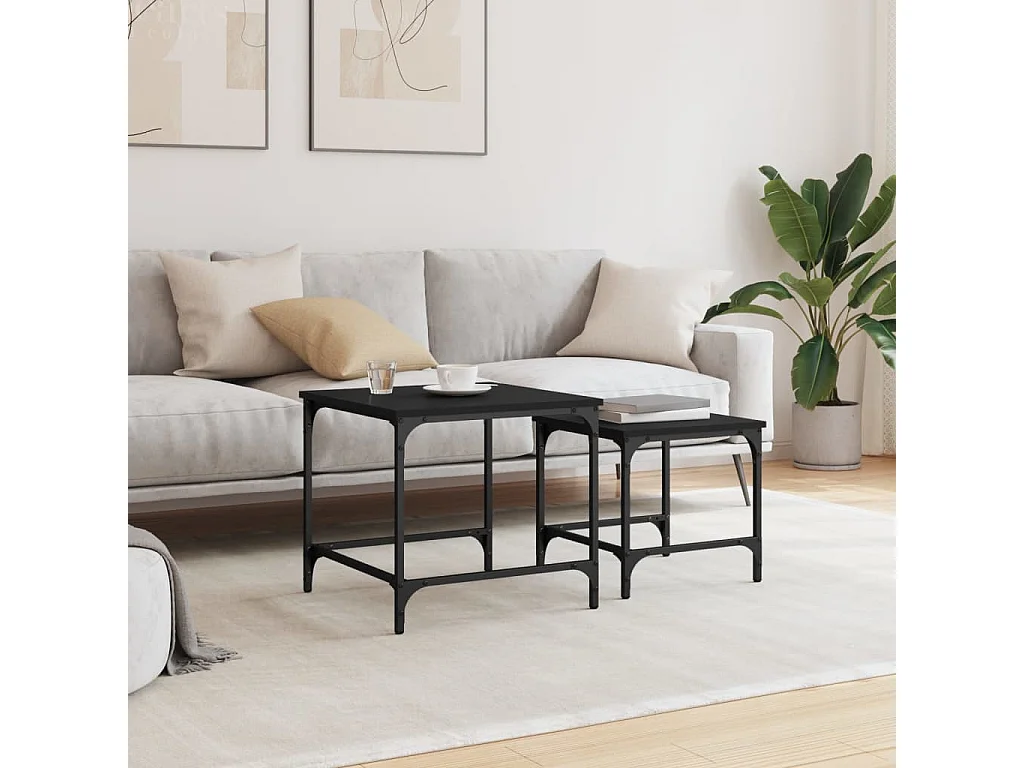 Mesa de centro-Mesa auxiliar de madera maciza de mango 55x55x35 cm SHL131574