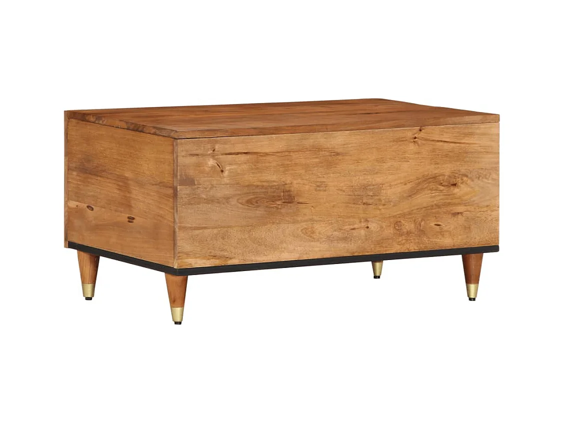 Mesa de centro | Mesa auxiliar con LED madera de ingeniería negro 73x53x45 cm SHL4777