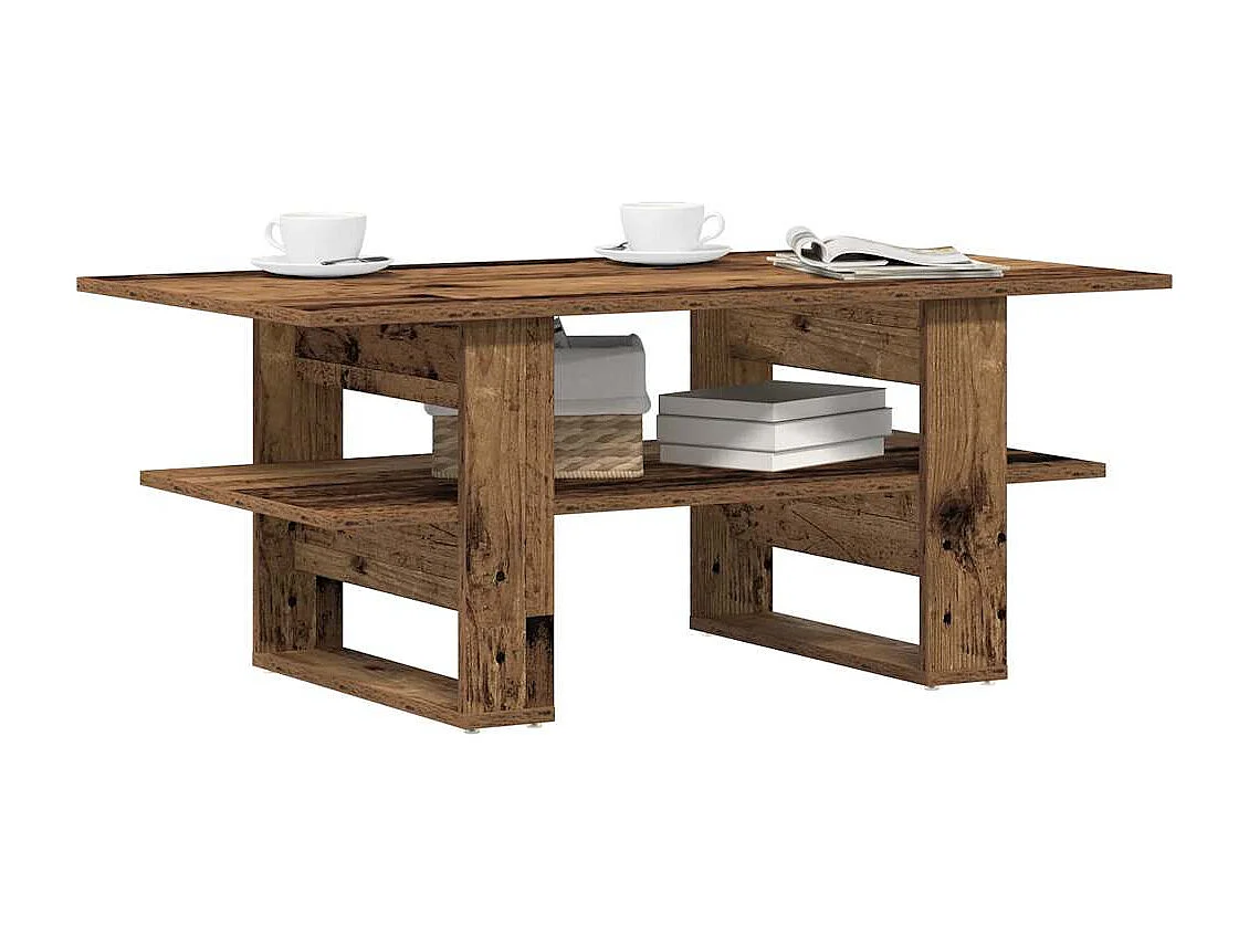 Couchtisch-Wohnzimmertisch-Beistelltische Altholz-Optik 102x55x42 cm Holzwerkstoff SHL32184
