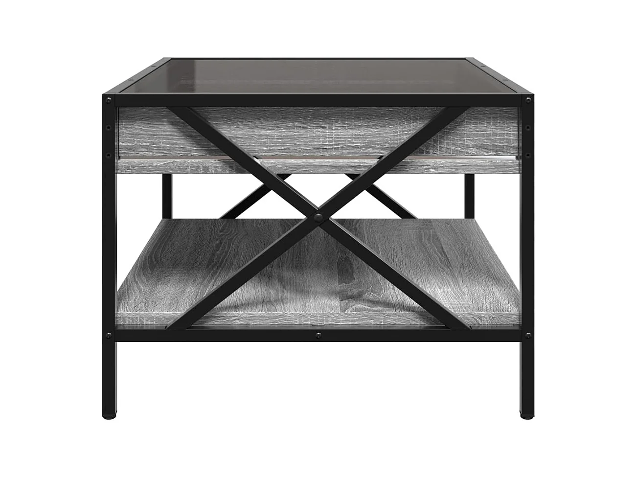 Mesa de centro-Mesa auxiliar madera de ingeniería roble ahumado 55,5x55x45 cm SHL3084