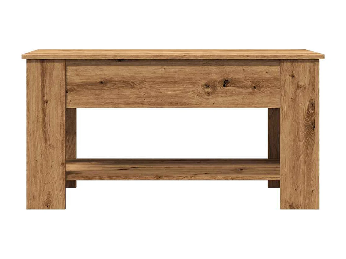 Tavolino Salotto-Tavolino Basso Rovere Artigianale 101x49x52 cm in Truciolato SHL86417