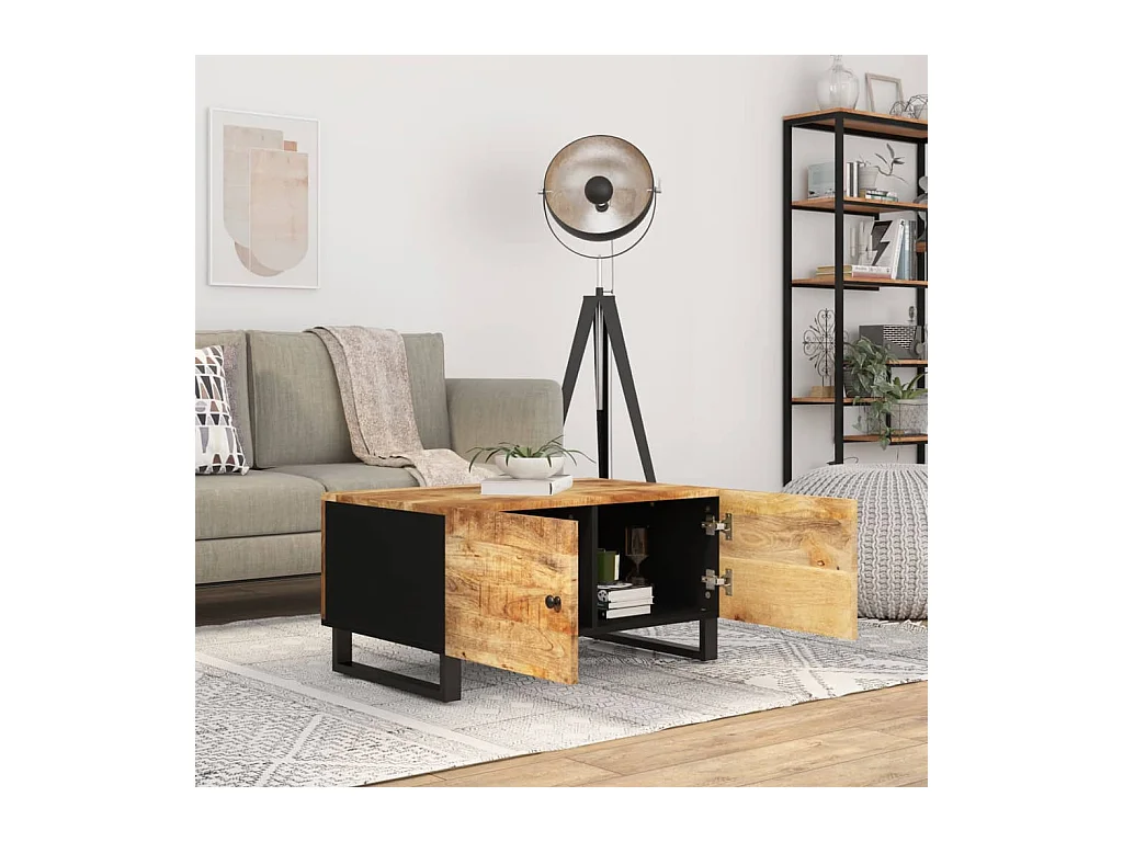 Mesa de centro | Mesa auxiliar con Infinity LED marrón roble 70x50x41 cm SHL4020