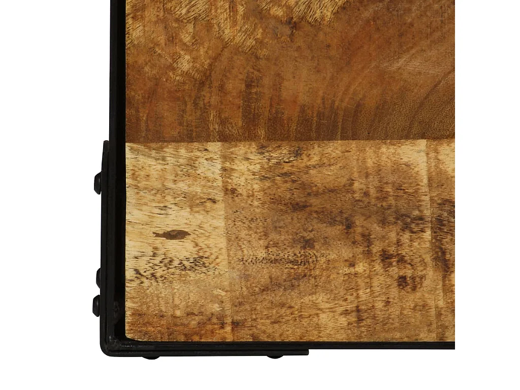 Couchtisch-Beistelltisch-Sofatisch Raues Massives Mangoholz und Stahl 110 cm SHL28542