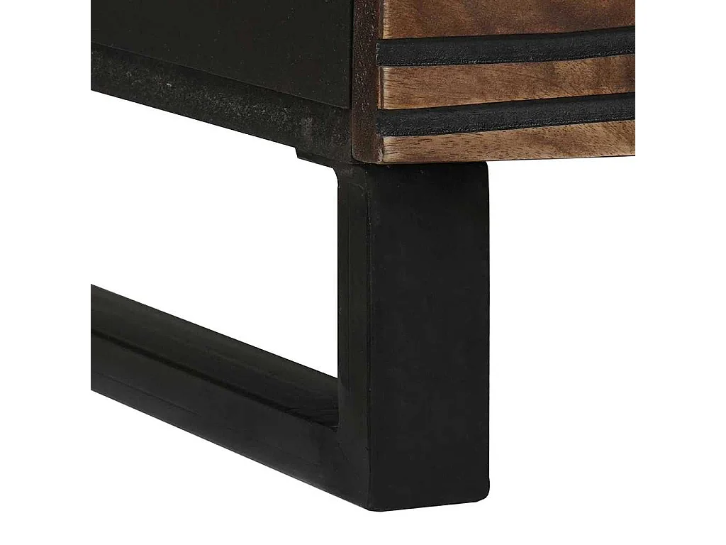 Couchtisch-Wohnzimmertisch-Beistelltische Braun und Schwarz 80x50x40 cm Massivholz Akazie SHL74581