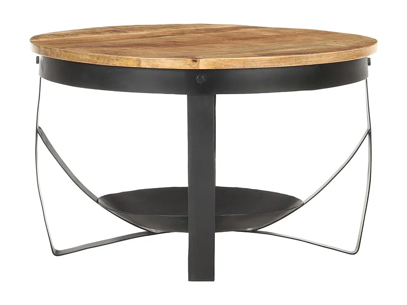 Table basse salon-Table d'appoint ronde Ø68x43 cm Bois de manguier brut SHL17011