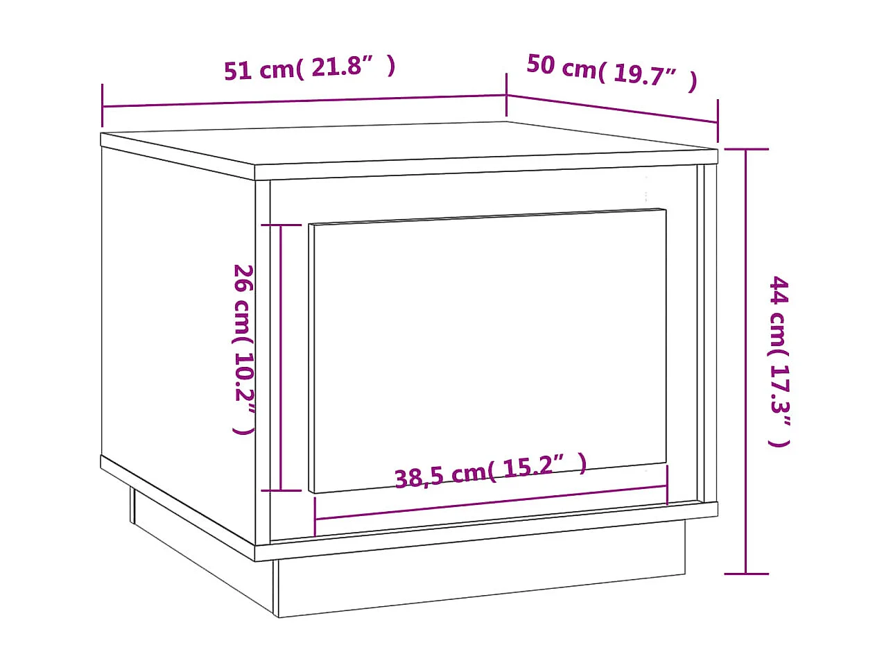 Couchtisch-Wohnzimmertisch-Beistelltische Braun Eichen-Optik 51x50x44 cm Holzwerkstoff SHL27992