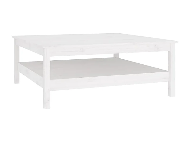 Couchtisch-Sofatisch-Beistelltische Weiß 100x100x40 cm Massivholz Kiefer SHL49382