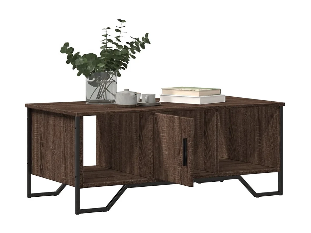 Couchtisch-Wohnzimmertisch-Beistelltische Braun Eichen-Optik 100x51x40 cm Holzwerkstoff SHL90826
