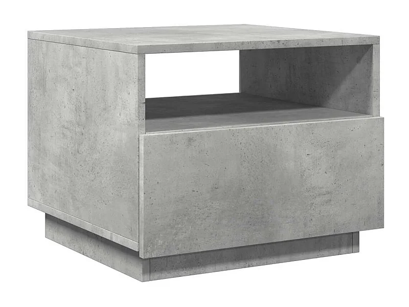 Table basse salon-Table d'appoint avec lumières LED gris béton 50x49x40 cm SHL31665