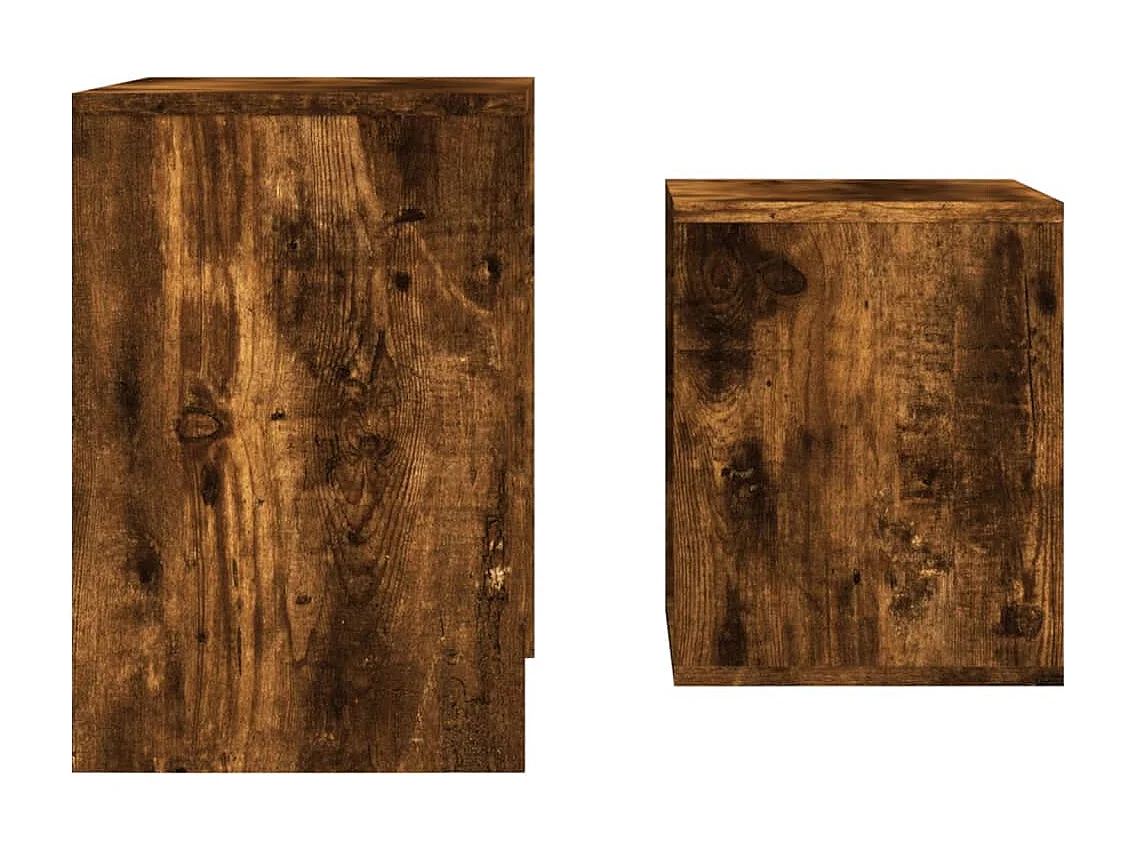 Couchtisch 2er Set-Satztische-Sofatisch Räuchereiche Holzwerkstoff SHL99760