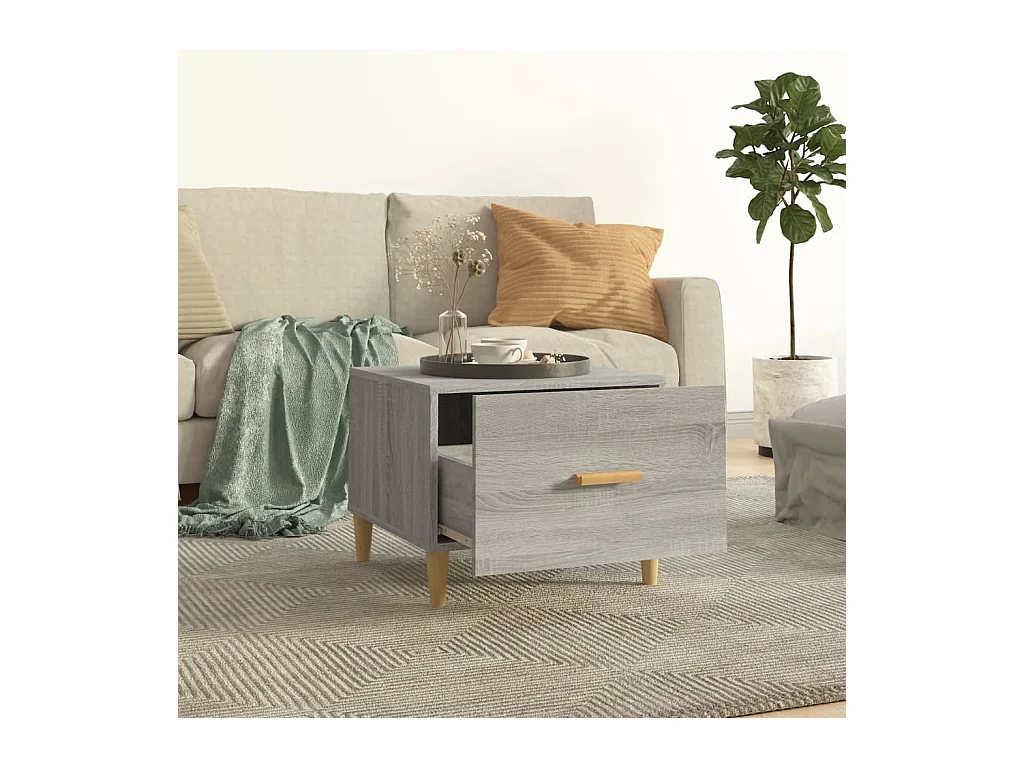 Mesa de centro | Mesa auxiliar madera contrachapada negro 70x70x30 cm SHL3269