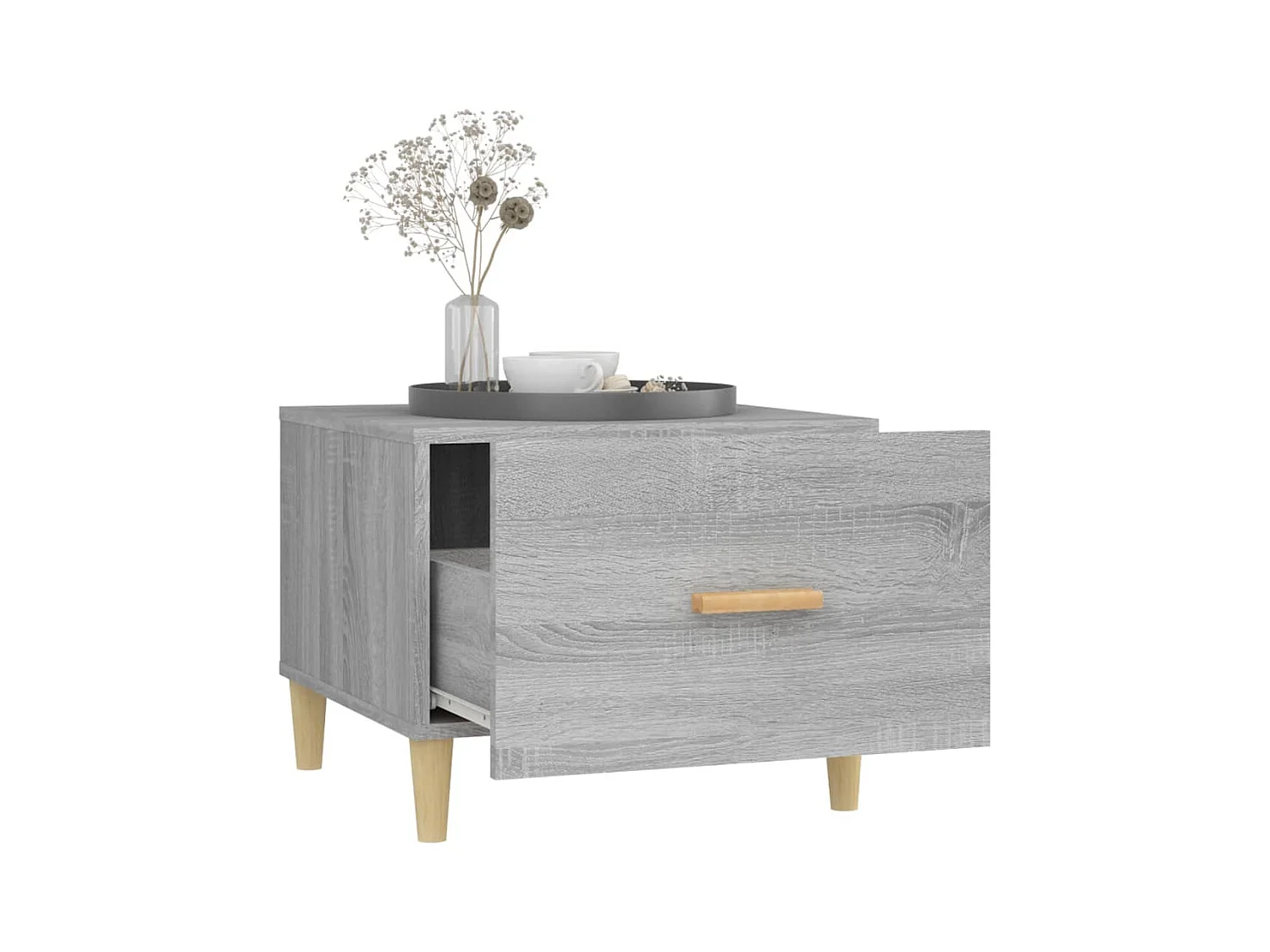 Mesa de centro | Mesa auxiliar madera contrachapada negro 70x70x30 cm SHL3269