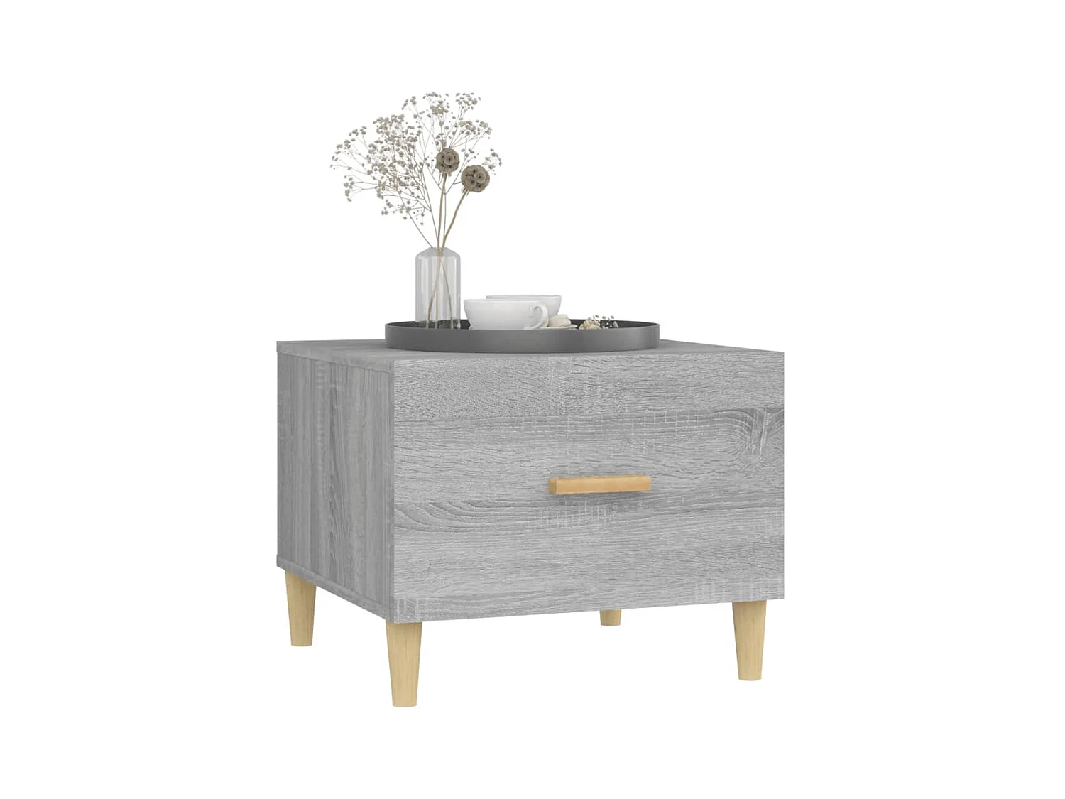 Mesa de centro | Mesa auxiliar madera contrachapada negro 70x70x30 cm SHL3269