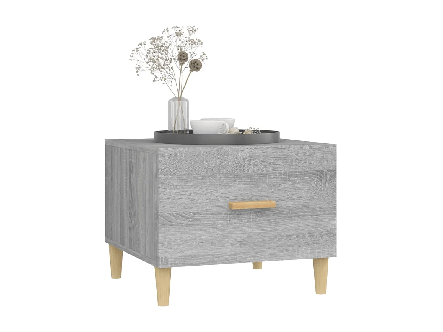 Couchtisch-Sofatisch-Beistelltische Grau Sonoma 50x50x40 cm Holzwerkstoff SHL9572