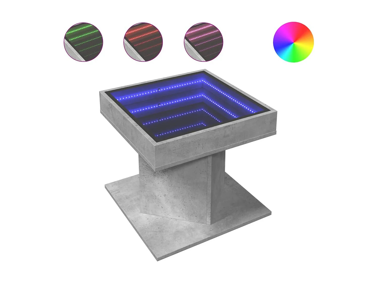 LED Couchtisch-Beistelltische-Sofatisch Betongrau 50x50x45 cm Holzwerkstoff SHL46093