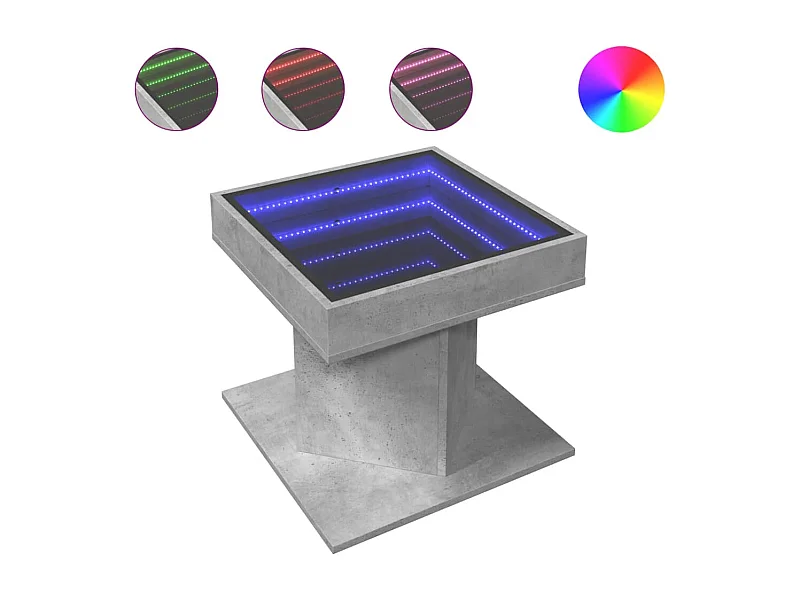 LED Couchtisch-Beistelltische-Sofatisch Betongrau 50x50x45 cm Holzwerkstoff SHL46093
