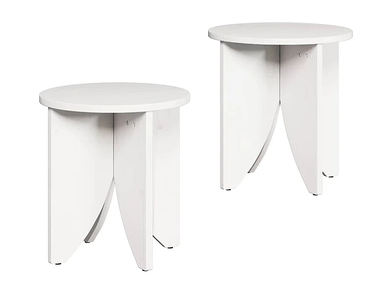 Conjunto de 2 Mesas de Centro | Mesa de apoio Branco 41.5x41.5x44 cm