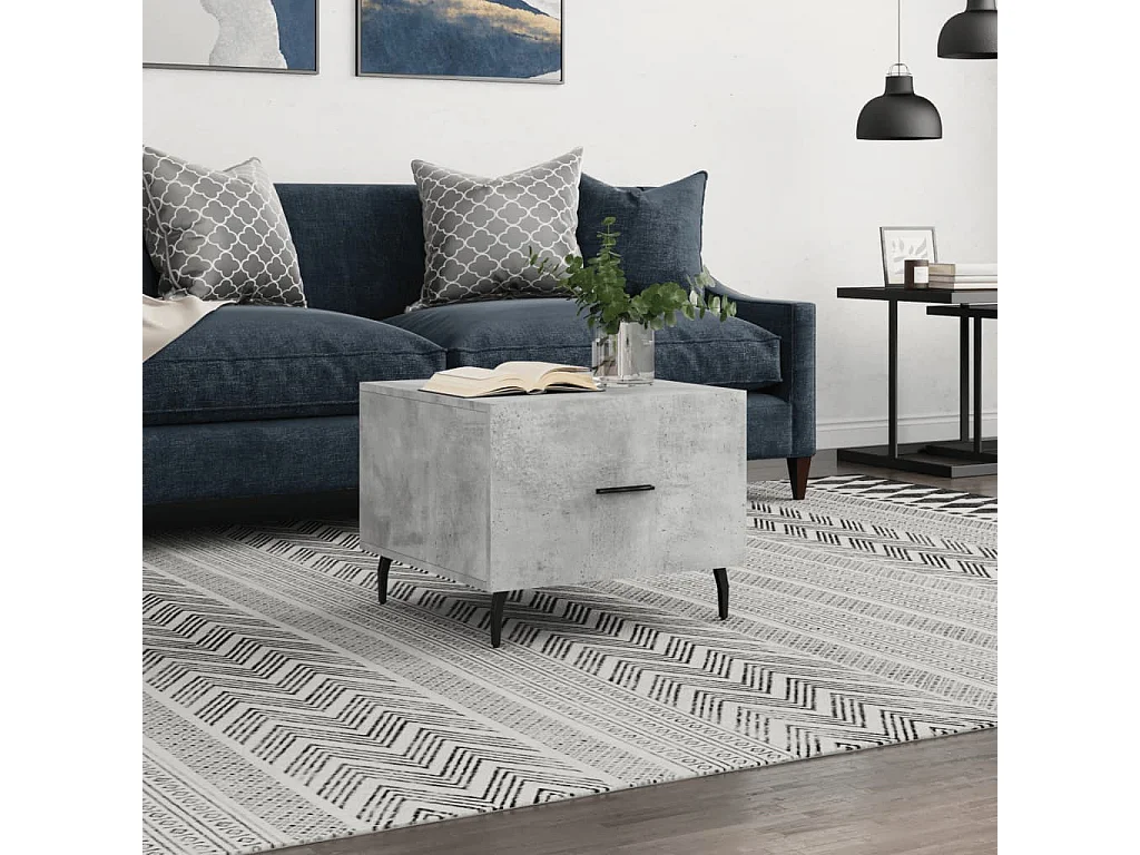 Couchtisch-Wohnzimmertisch-Beistelltische Betongrau 50x50x40 cm Holzwerkstoff SHL97704