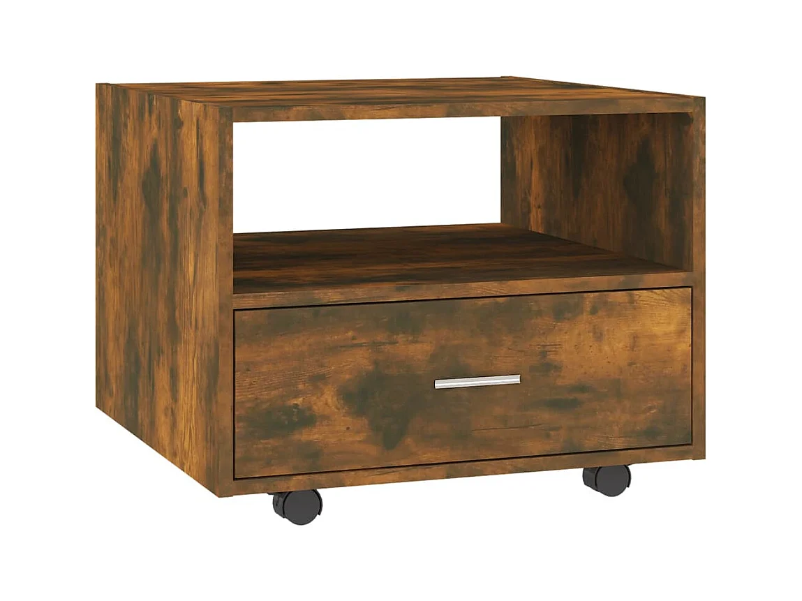Table basse salon-Table d'appoint chêne fumé 55x55x40 cm bois d'ingénierie SHL1779