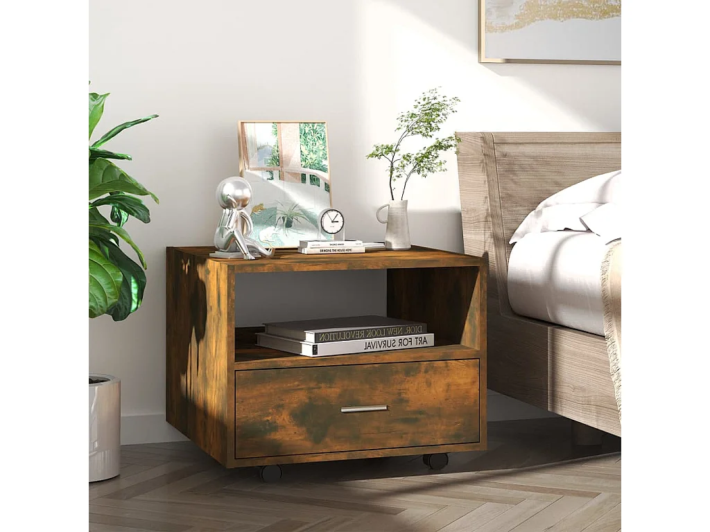 Couchtisch-Sofatisch-Beistelltische Räuchereiche 55x55x40 cm Holzwerkstoff SHL59534