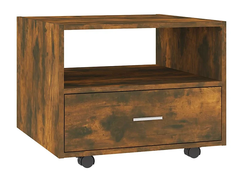 Table basse salon-Table d'appoint chêne fumé 55x55x40 cm bois d'ingénierie SHL1779