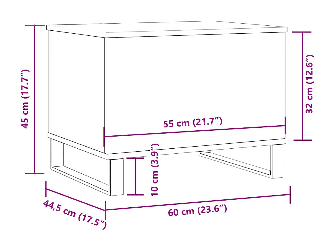 Couchtisch-Wohnzimmertisch-Beistelltische Altholz-Optik 60x44,5x45 cm Holzwerkstoff SHL65974