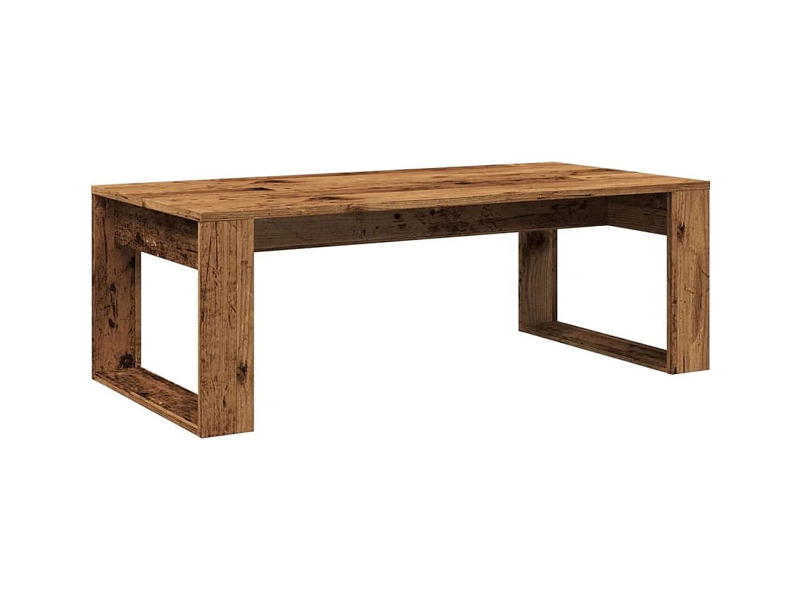 Mesa de centro-Mesa auxiliar patas metal OSLO madera maciza gris 85x50x45 cm SHL3933