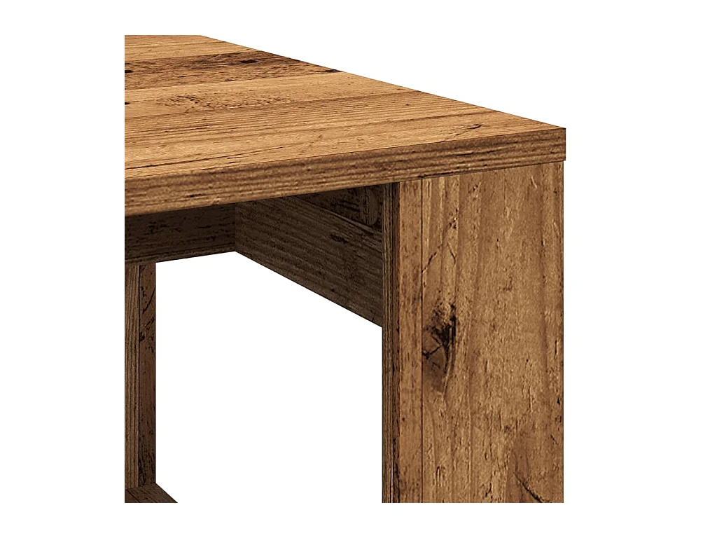 Mesa de centro-Mesa auxiliar patas metal OSLO madera maciza gris 85x50x45 cm SHL3933