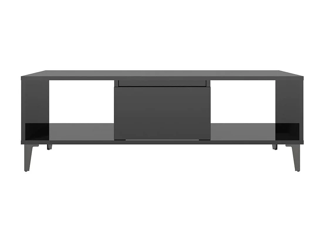 Mesa de centro | Mesa de apoio derivados de madeira preto brilhante