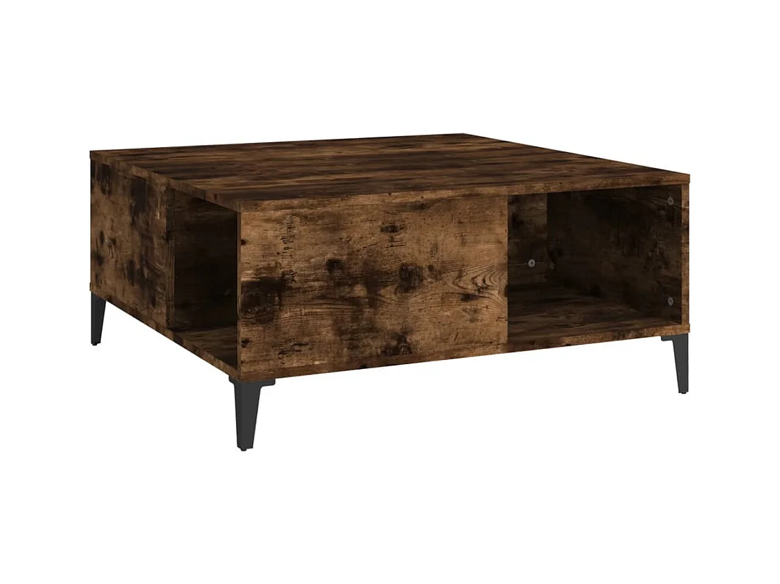 Table basse salon-Table d'appoint chêne fumé 80x80x36,5 cm bois d'ingénierie SHL39252