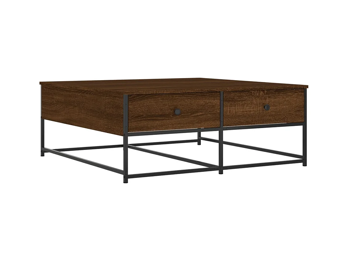 Table basse salon-Table d'appoint chêne marron 100x99x40 cm bois d'ingénierie SHL78497