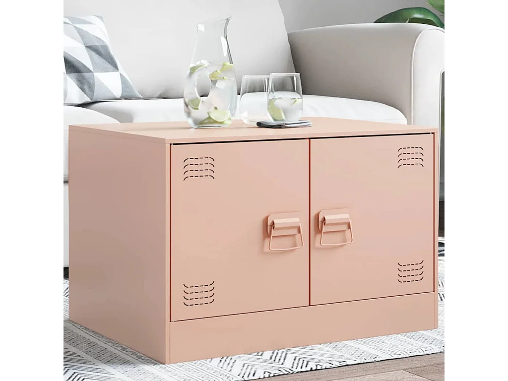 Couchtisch-Wohnzimmertisch-Beistelltische Rosa 67x50x44 cm Stahl SHL97843