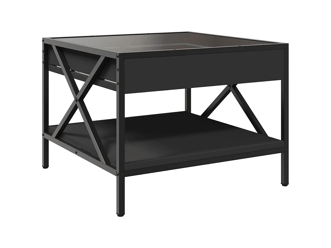 Mesa de centro-Mesa auxiliar madera de ingeniería roble ahumado 40x40x43 cm SHL2583