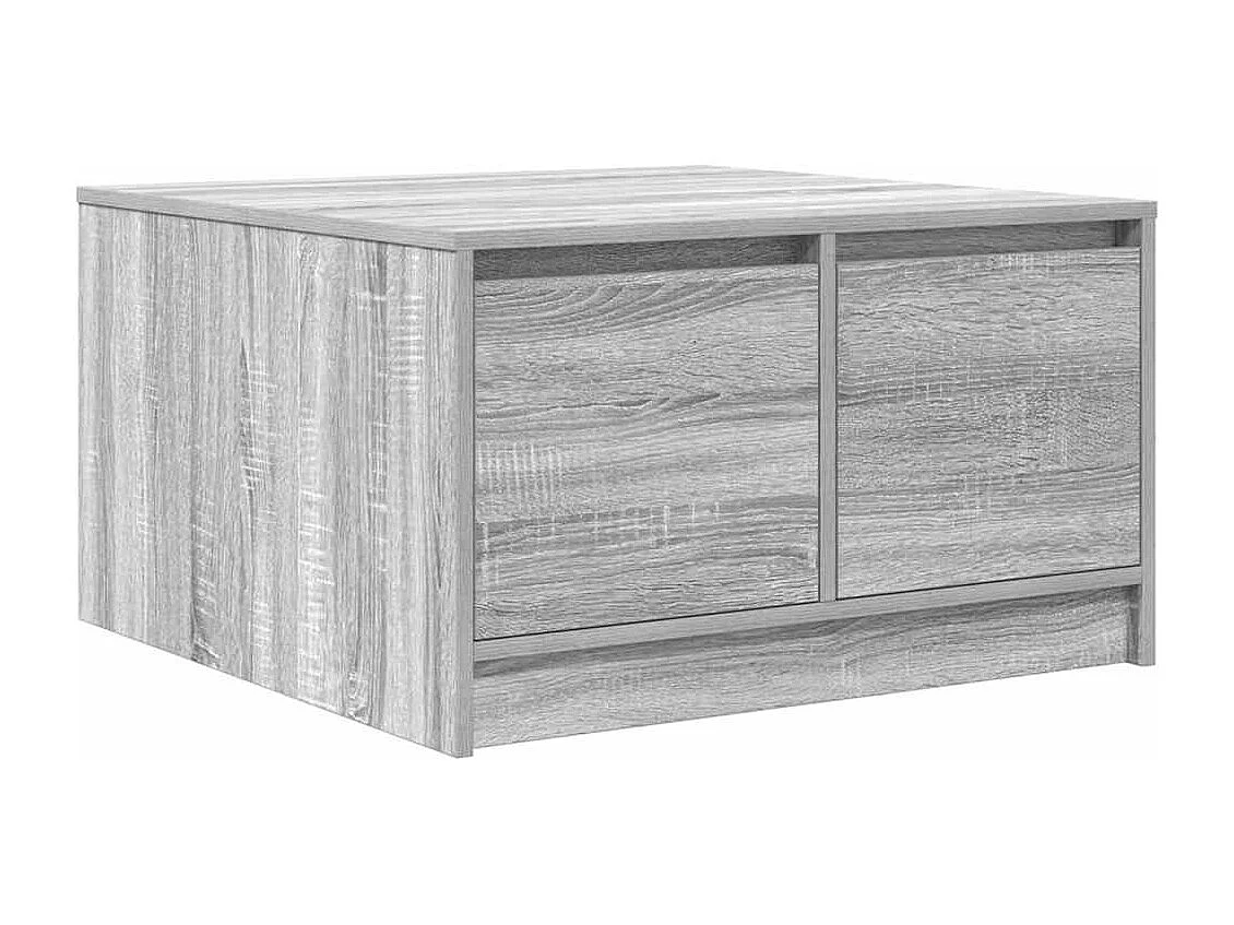 Tavolino da Salotto-Tavolino Basso con Cassetti Grigio Sonoma 70.5x70x40 cm SHL52693