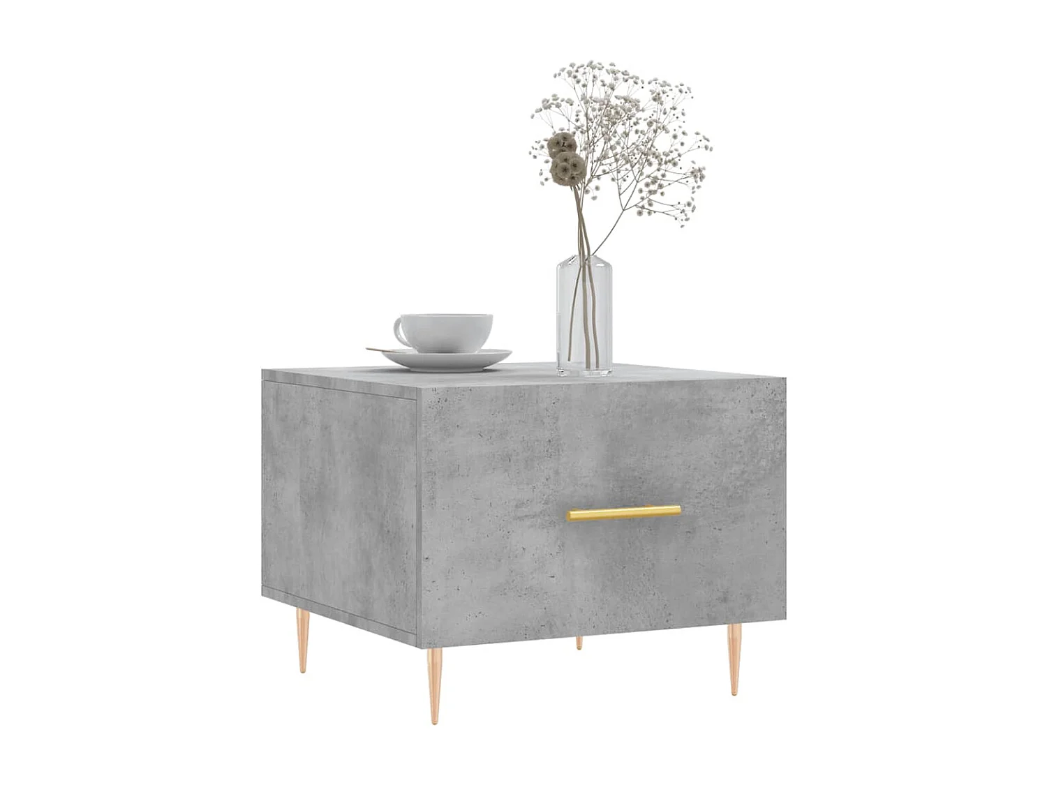 2 pz Tavolini da Salotto-Tavolino da Caffè Grigio Cemento 50x50x40 Legno Multistrato SHL93960