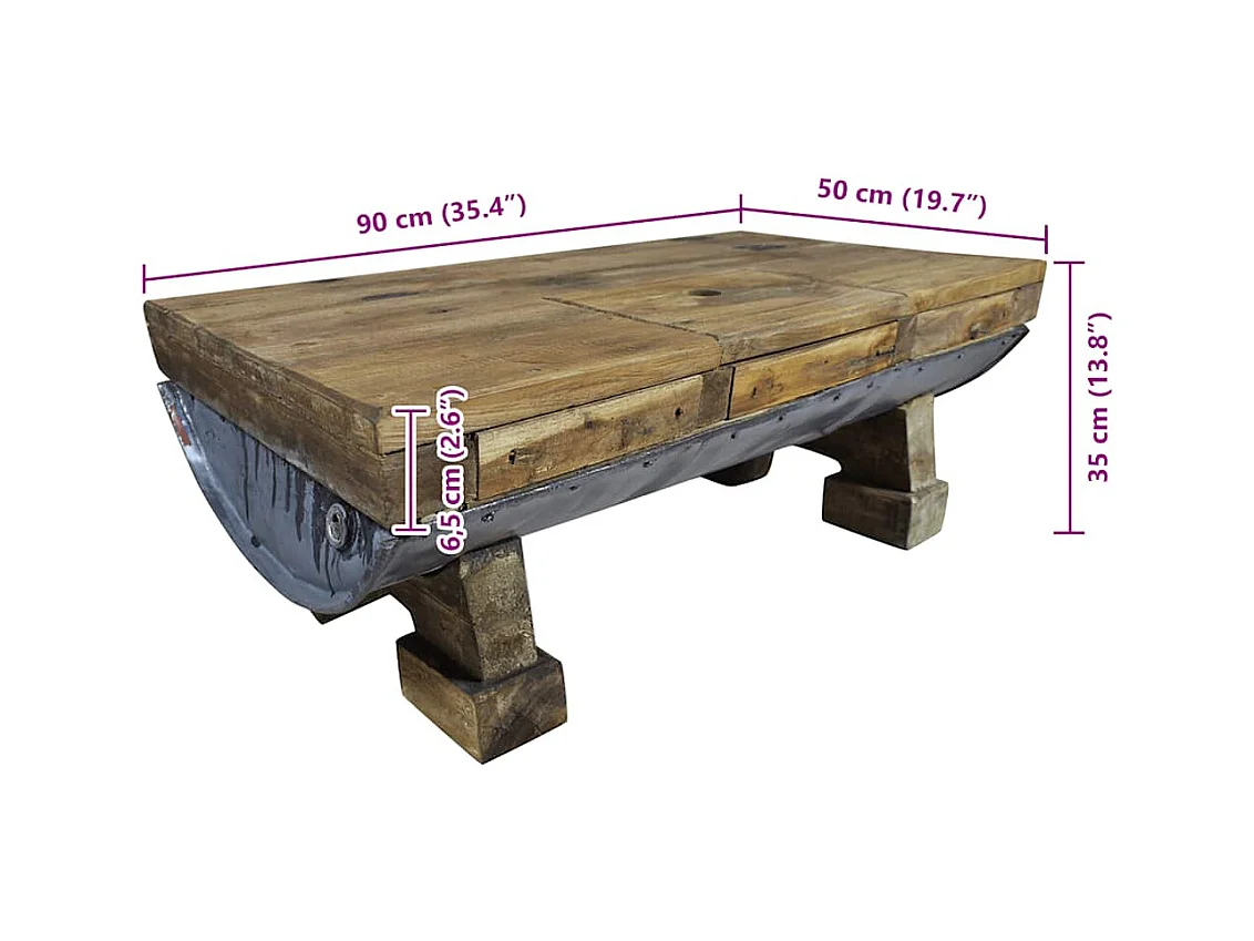 Mesa de centro | Mesa auxiliar salon estante madera ingeniería Sonoma gris 100x51x40 cm SHL66377