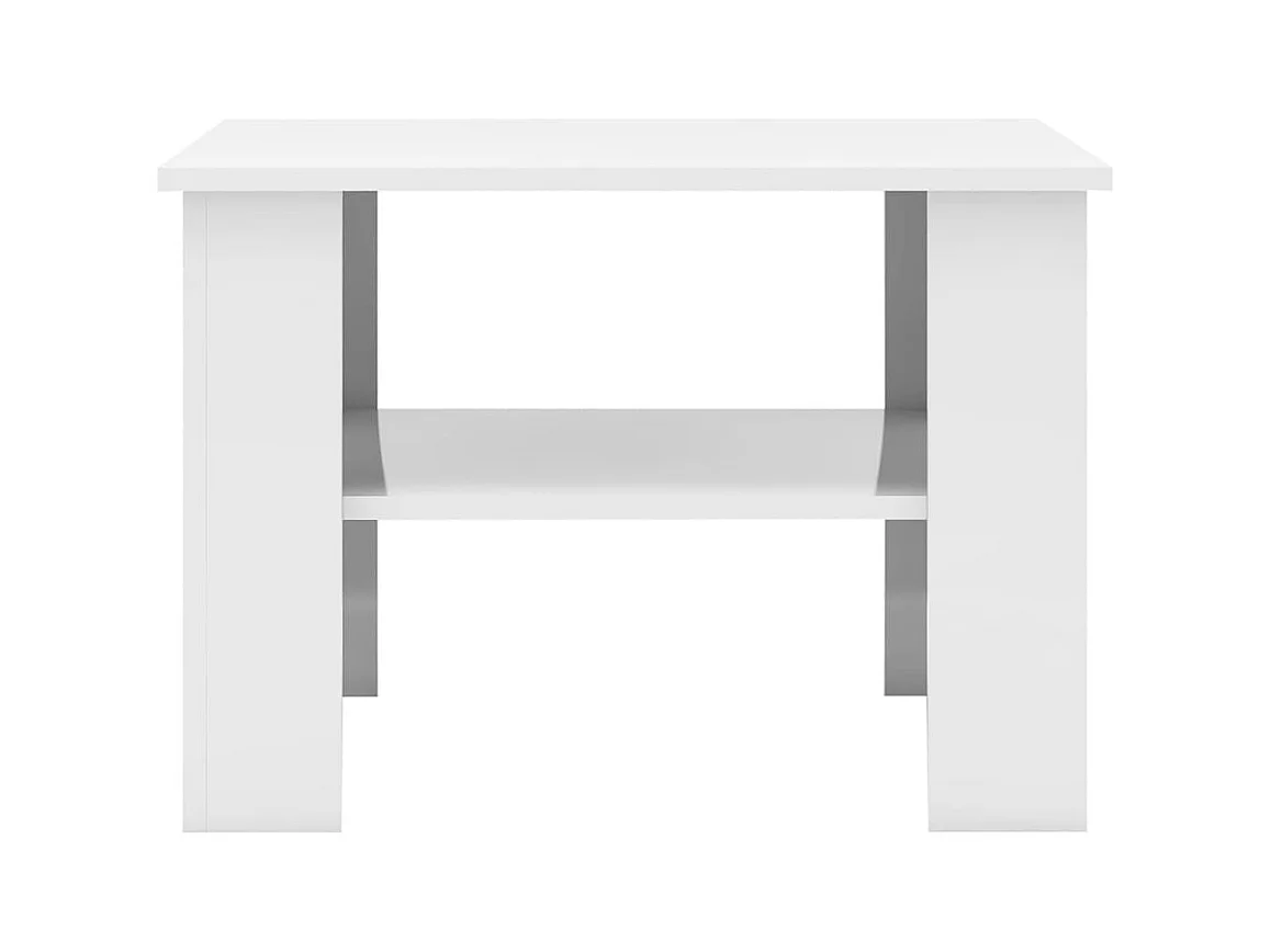 Table basse salon-Table d'appoint Blanc brillant 60x60x42 cm Bois d’ingénierie SHL30026