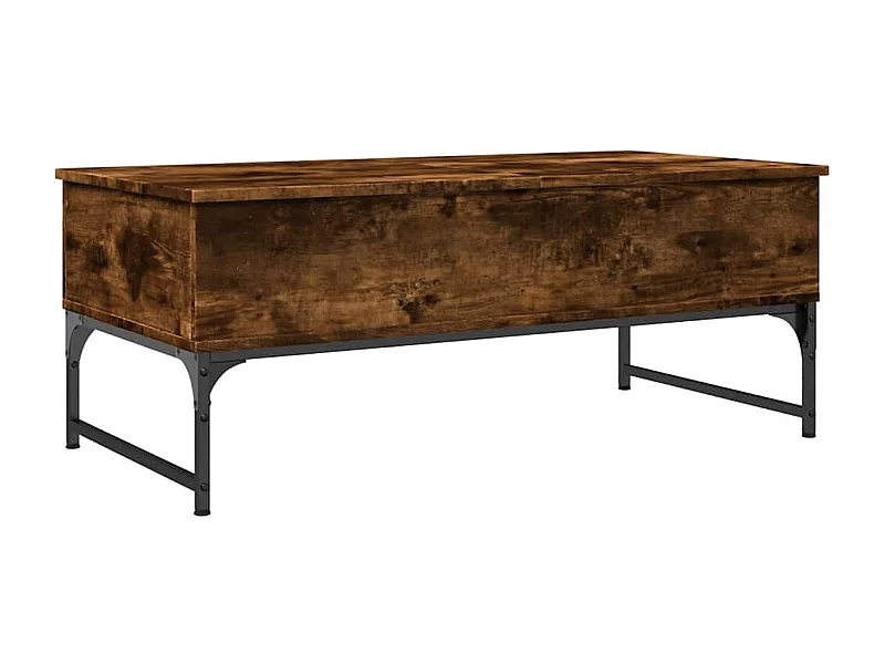 Table basse salon-Table d'appoint chêne fumé 100x50x40 cm bois d'ingénierie et métal SHL29595