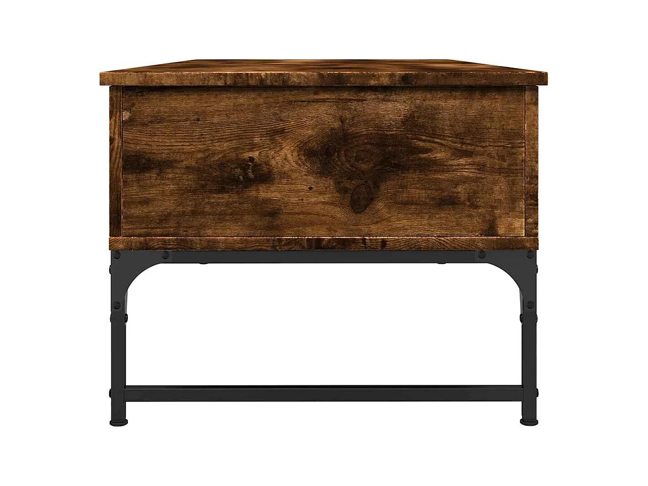 Table basse salon-Table d'appoint chêne fumé 100x50x40 cm bois d'ingénierie et métal SHL29595