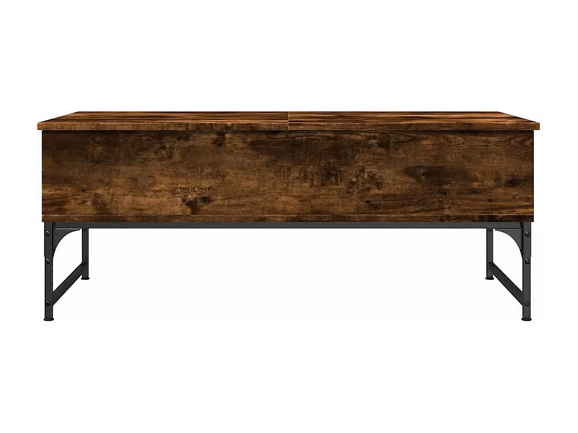 Table basse salon-Table d'appoint chêne fumé 100x50x40 cm bois d'ingénierie et métal SHL29595