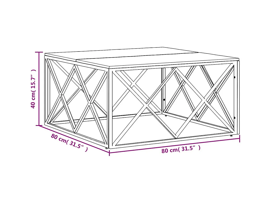Mesa de centro | Mesa auxiliar con Infinity LED blanco 70x53x30 cm SHL80816